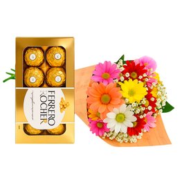 Imagem de Buquê Partitura Flores do Campo e Ferrero Rocher
