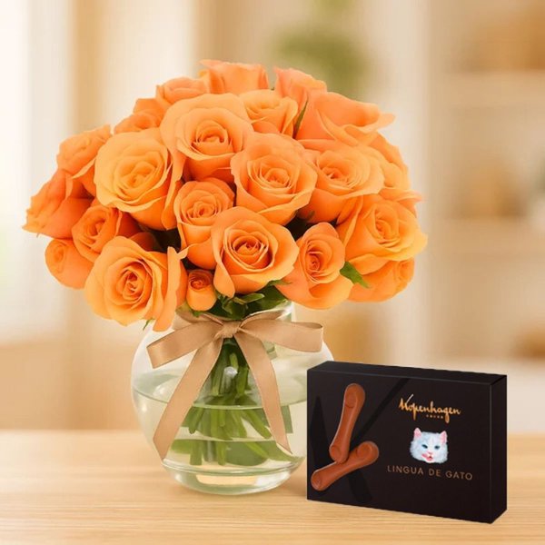 Brisa de Rosas Champanhe e Língua de Gato Kopenhagen