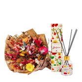 Mega Buquê de Flores Secas Coloridas e Difusor Encontro Floral