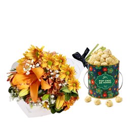 Imagem de Buquê Primavera das Flores Laranjas e Pipoca de Ninho