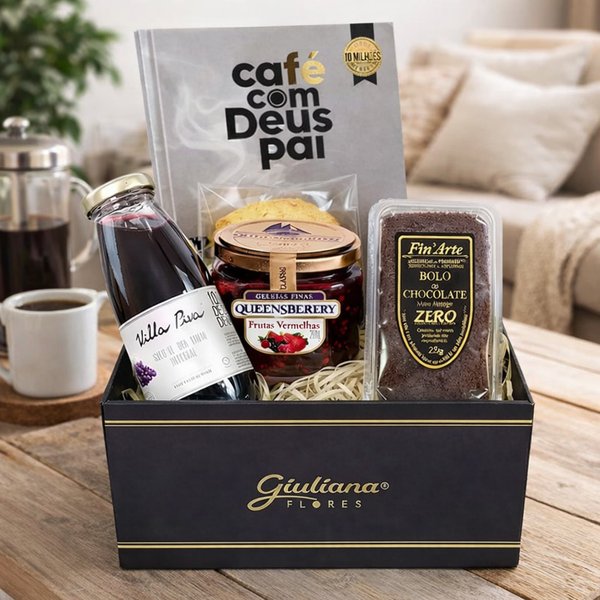 Cesta de Guloseimas com Livro Café com Deus Pai edição 2026