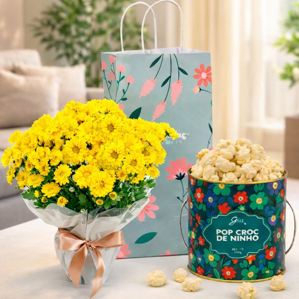 Margaridinhas Amarelas e Pipoca Giuliana Flores na Bag Florescer
