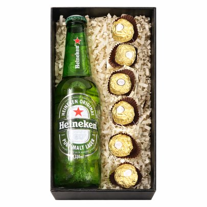Cerveja Heineken 330ml e Bombons Ferrero Rocher
