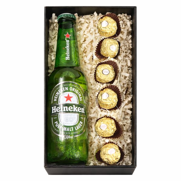 Cerveja Heineken 330ml e Bombons Ferrero Rocher