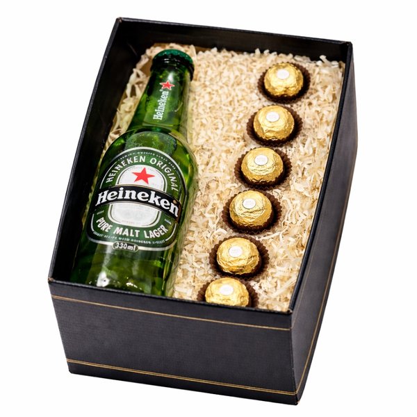 Cerveja Heineken 330ml e Bombons Ferrero Rocher