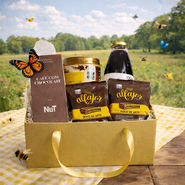 Cesta de Guloseimas Dourada