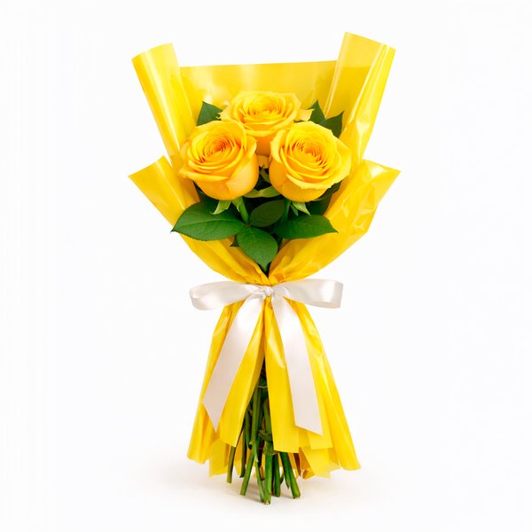 Buquê Trio de Rosas Amarelo