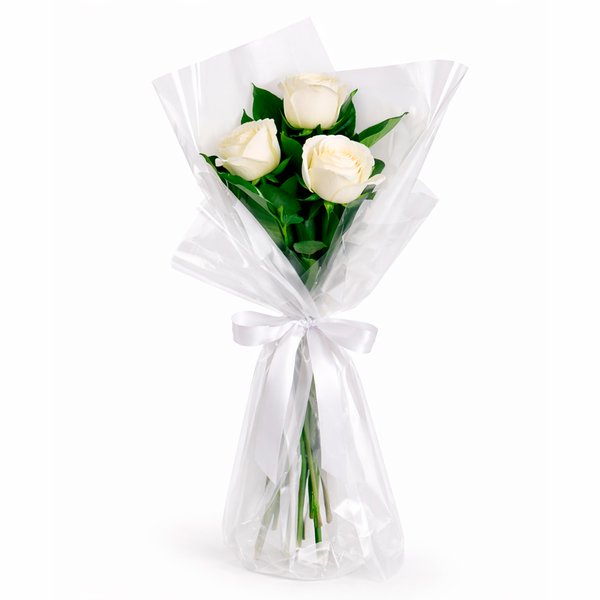 Buquê Trio de Rosas Branco