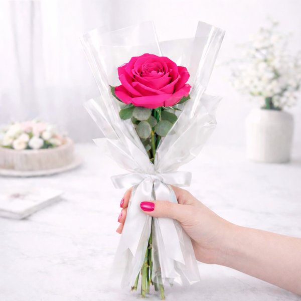 Buquê de Rosa Única Pink