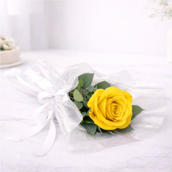 Buquê de Rosa Única Amarelo