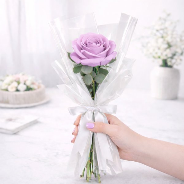 Buquê de Rosa Única Lilás
