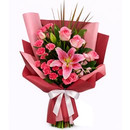 Imagem de Buquê de Flores Cor de Rosa Majestade