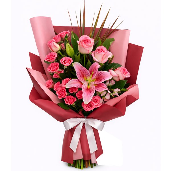 Buquê de Flores Cor de Rosa Majestade