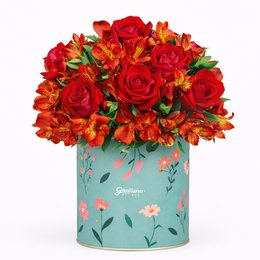 Imagem de Arranjo Harmonia de Rosas e Astromélias Vermelhas