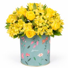 Imagem de Arranjo Harmonia de Rosas e Astromélias Amarelas