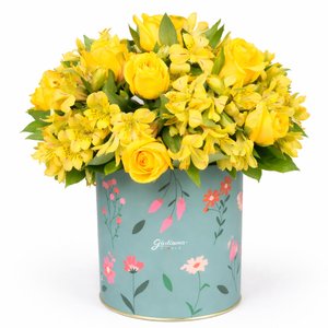 Imagem de Arranjo Harmonia de Rosas e Astromélias Amarelas