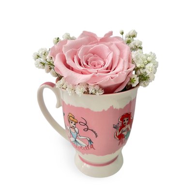 Caneca Princesas com Rosa Encantada Cor Rosa - Coleção Criativa