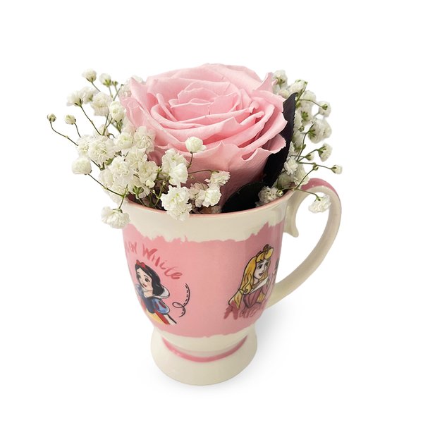 Caneca Princesas com Rosa Encantada Cor Rosa - Coleção Criativa