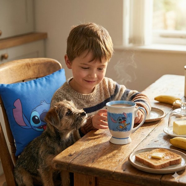 Kit Stitch Almofada Good Vibes e Caneca Royal