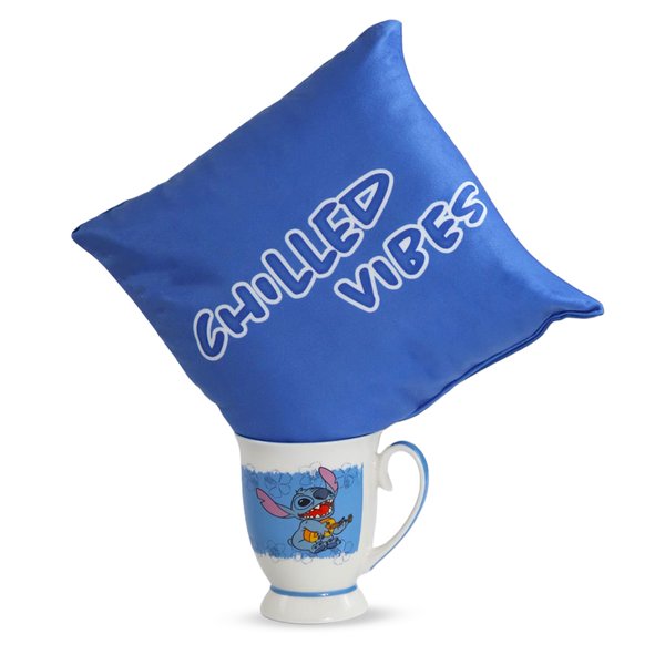 Kit Stitch Almofada Good Vibes e Caneca Royal