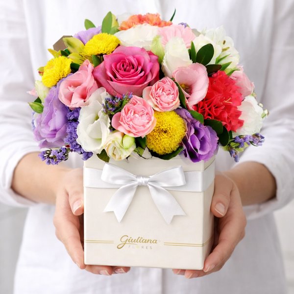 Arranjo de Mix de Flores  no Box White