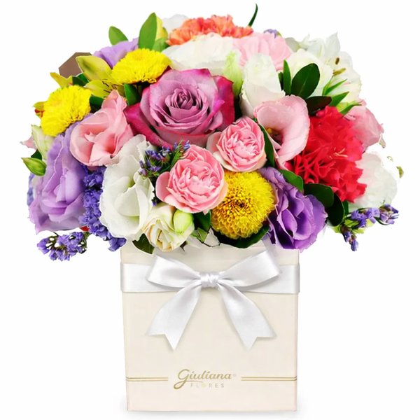 Arranjo de Mix de Flores  no Box White