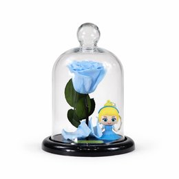 Imagem de Mini Rosa Encantada Azul Claro e Chaveiro Princesa Cinderela