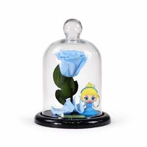 Imagem de Mini Rosa Encantada Azul Claro e Chaveiro Princesa Cinderela