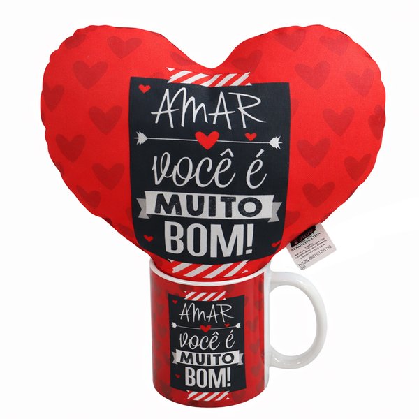 Caneca e Almofada Amar Você é Muito Bom