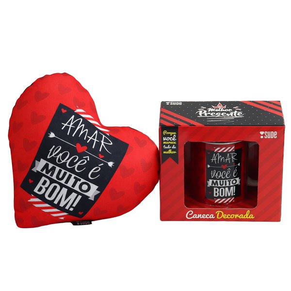 Caneca e Almofada Amar Você é Muito Bom
