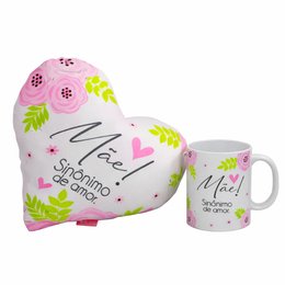 Imagem de Caneca e Almofada Mãe Sinônimo de Amor