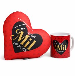 Imagem de Caneca e Almofada Te Amo Mil Milhões