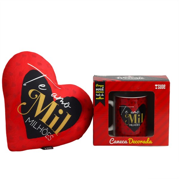 Caneca e Almofada Te Amo Mil Milhões