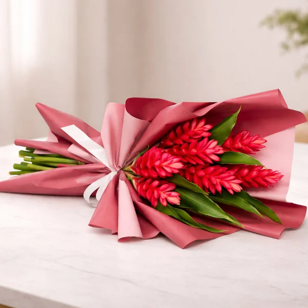 Buquê de 6 Alpinias Purpuratas Vermelhas