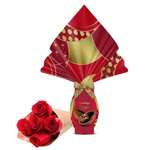 Imagem de Buquê Partitura de Rosas e Ovo Mil Delicias Kopenhagen