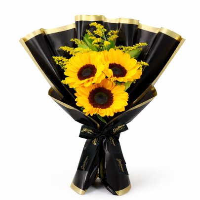 Radiante Buquê de 3 Girassóis