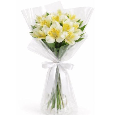 Buquê de Astromélias Brancas - Serenidade