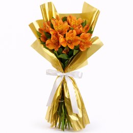 Imagem de Buquê de Astromélias Laranja - Serenidade