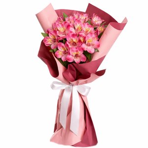 Imagem de Buquê de Astromélias Cor de Rosa - Serenidade