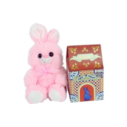 Coelho de Pelúcia Rosa e Casinha Coelê 80g Biscoitê