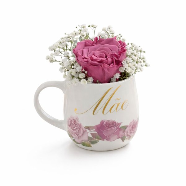Rosa Encantada Violeta na Caneca Mãe Encanto