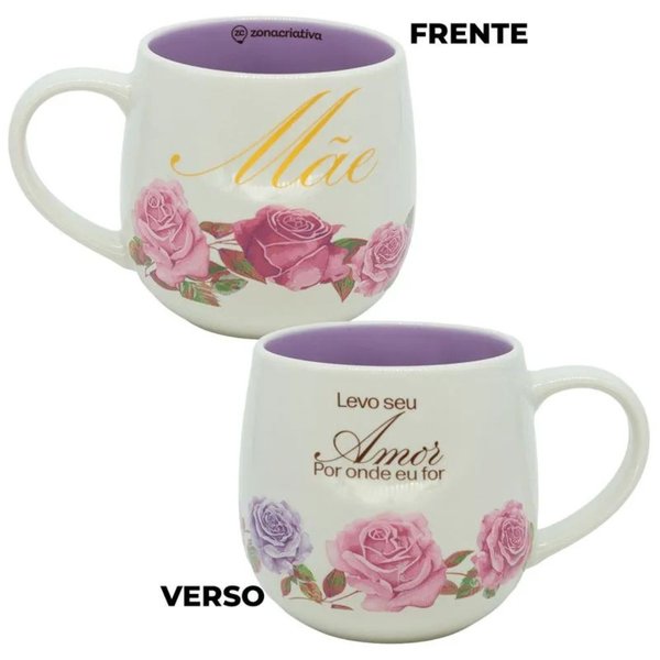 Rosa Encantada Violeta na Caneca Mãe Encanto