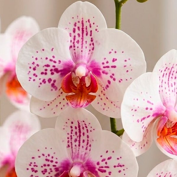 Orquídea Mesclada para Presente - Vaso Cuba Off White