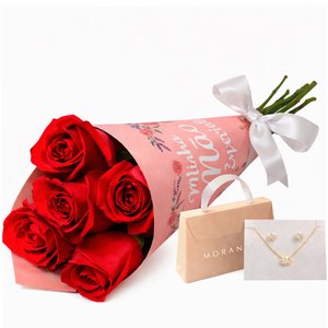 Imagem de Buquê de Rosas e Conjunto Morana - Especial de Maes