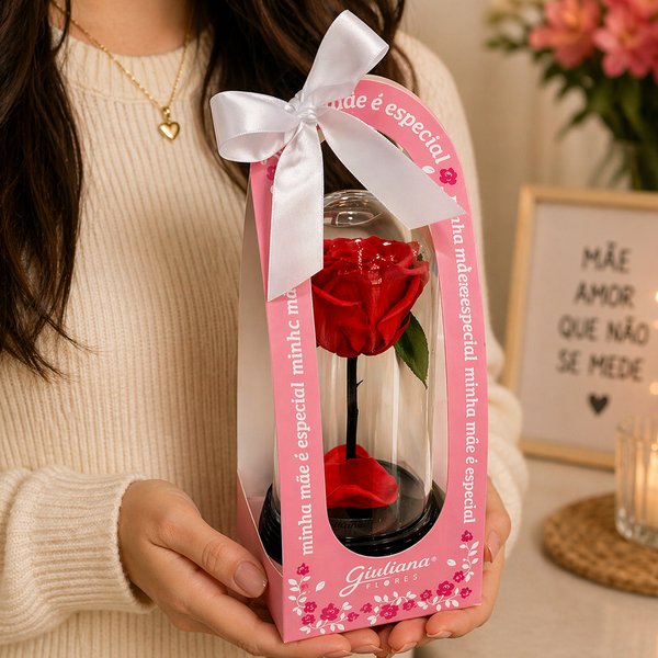 A Bela Rosa Encantada Vermelha - Mãe Laço de Amor