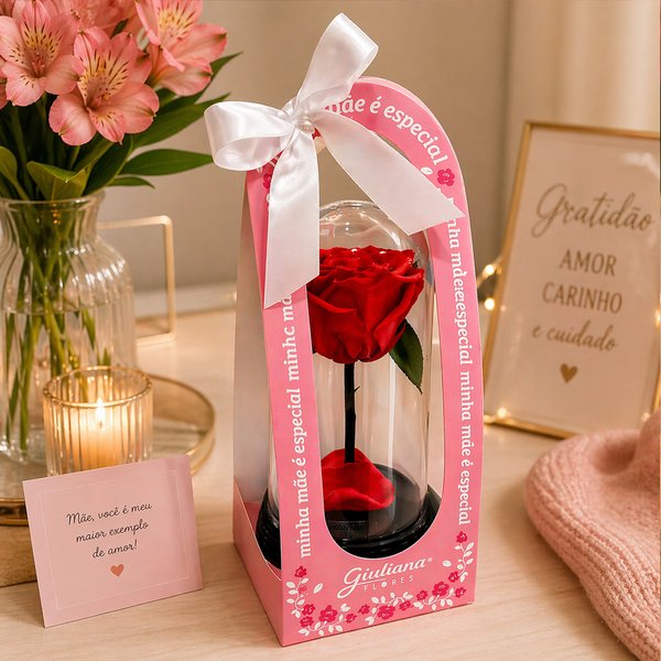 A Bela Rosa Encantada Vermelha - Mãe Laço de Amor