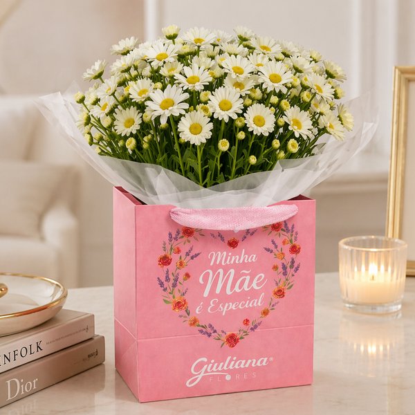Margaridinhas Plantadas Brancas - Mãe Você é Especial