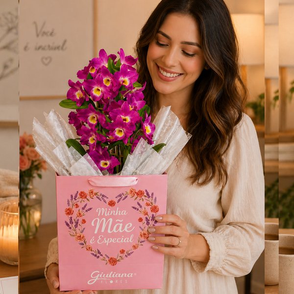 Orquídea Dendrobium Lilás Plantada - Minha Mãe é Especial