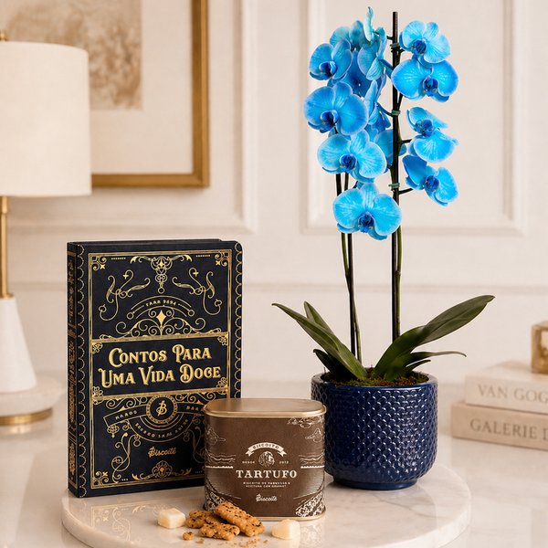 Orquídea Phalaenopsis Azul Decore e Biscoitê
