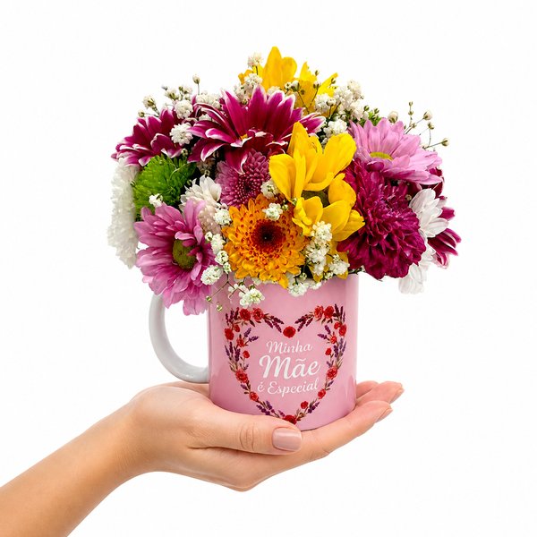 Caneca Minha Mae é Especial com Flores Silvestres